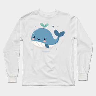 Cute Whale Art Long Sleeve T-Shirt